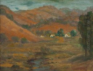 Landscape With Hills And Three Houses
