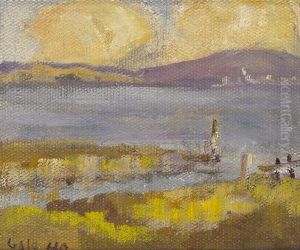 Lagoon And Purple Hill by Selden Connor Gile