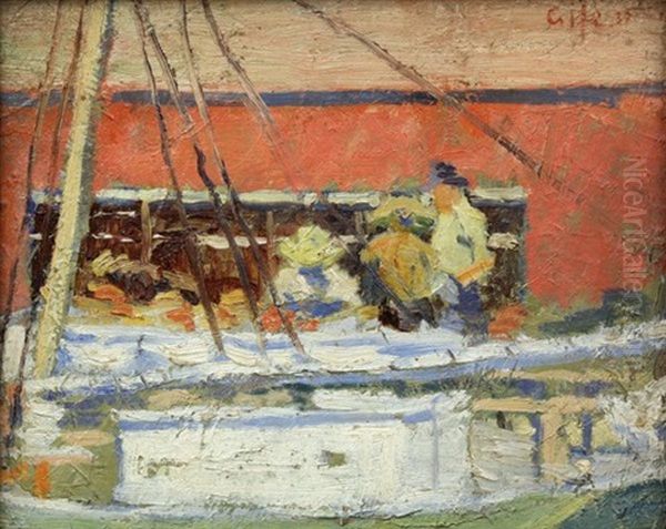 Figures By A Boat - view 1