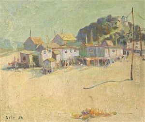 Homes Of Tiburon With Corinthian Island In The Distance by Selden Connor Gile