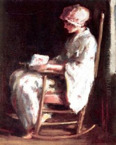 A Woman Reading In The Morning Light by Selden Connor Gile