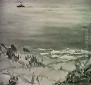 Steamship Off The Coast by Selden Connor Gile