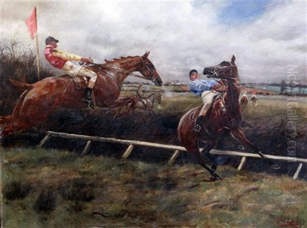 Jockeys At The Fence - view 1