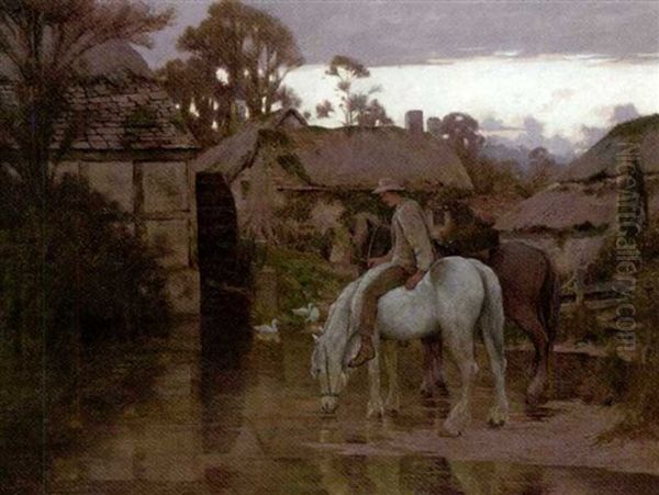 Watering At The Old Mill Pond - view 1