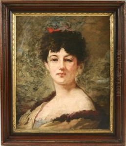 Portrait Of A Woman With Gold Hoop Earrings