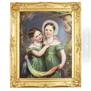 Portrait Of Two Sisters by James William Giles