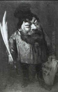 Caricature Of An Artist With A Quill by Andre Gill