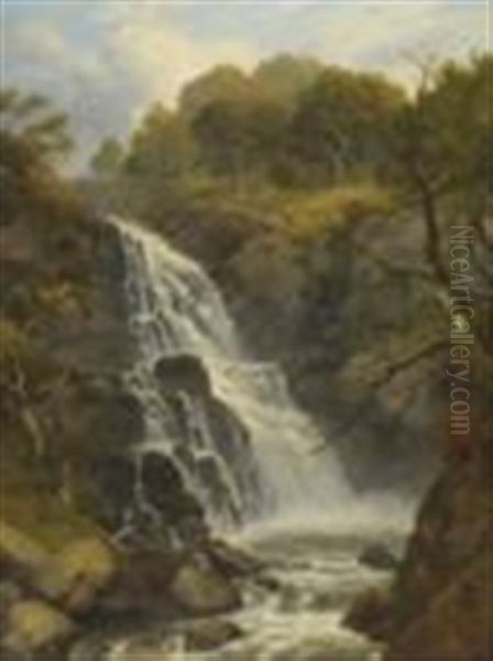 A Fall On The River Cain, North Wales - view 1