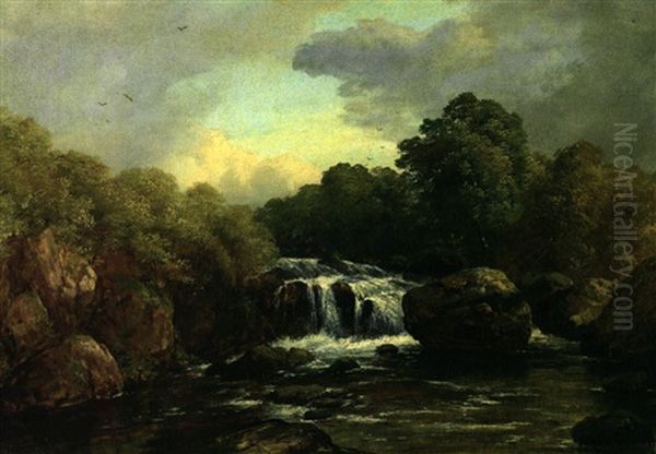 Flusslandschaft Mit Katarakt An Einem Fruhlingstag - view 1