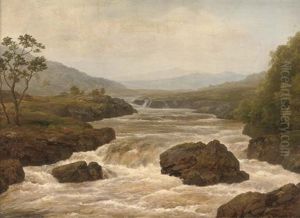 Fall At Glen Moffat, Scotland by Edmund Gill