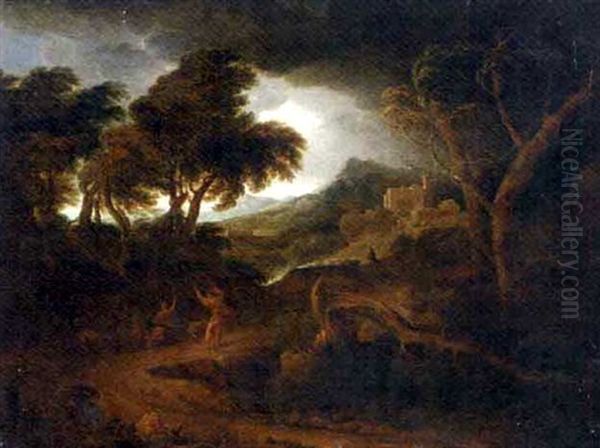 Figures In An Arcadian Landscape (after Nicolas Poussin) - view 1