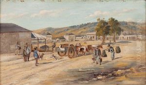Market Square, Castlemaine, Forest Creek by Samuel Thomas Gill