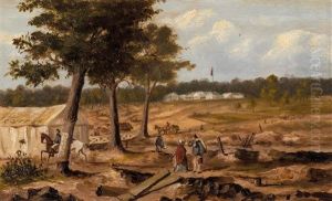 Government Camp From Across The Creek, Creswick by Samuel Thomas Gill