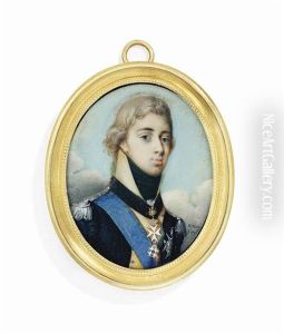 Gustav Iv Adolf (1778-1837), King Of Sweden, In Blue Military Coat With Ochre Facings And Collar, Silver Epaulettes, Black Stock