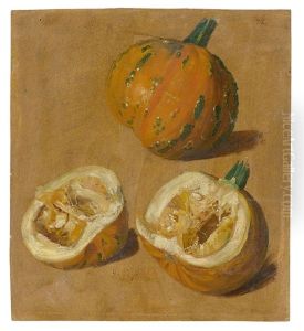Study Of Two Pumpkins, One Cut In Half by Christian Friedrich Gille