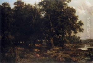 Waldlandschaft Mit Ruhendem Wild by Christian Friedrich Gille