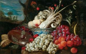 Stilleben Mit Fruchten, Nautilus Und Chinesicher Schale