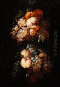 Fruchtgirlande Mit Trauben, Pfirischen Und Zitrusfruchten by Jan Pauwel Gillemans The Elder