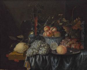 Fruchtestillleben Mit Keramikschale Und Glasern