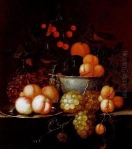 Stilleben Mit Einer Ming Porzellan-schale Mit Pfirsichen, Pflaumen Und Weintrauben Stilleben Mit Einer Ming Porzellan-schale Mit Pfirsichen, Pflaumen Und Weintrauben