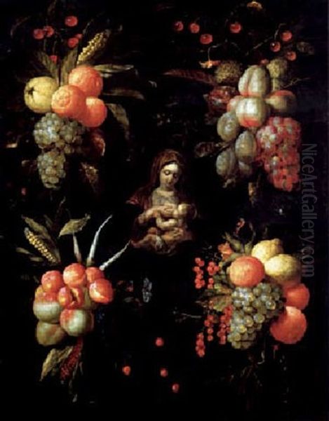 Madonna Mit Kind, Gerahmt Von Einer Steinernen Kartusche - view 1