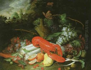 Stilleben Mit Fruchten Und Gekochtem Hummer Stilleben Mit Fruchten Und Gekochtem Hummer