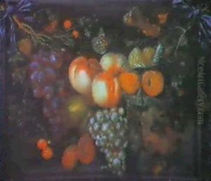 A Still Life Of Grapes, Blackberries, Cherries, Rasp-       Berries, Quince, Plums, Peaches, Apricots...