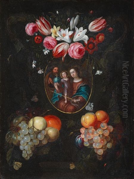 The Madonna And Child Surrounded By Fruit And Flowers; And The Holy Family Surrounded By Fruit And Flowers (2) - view 1