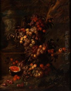 Fruchtestillleben Mit Antiker Steinvase by Jan Pauwel Gillemans the Younger