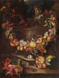 Nature Morte Aux Fleurs Et Fruits by Jan Pauwel Gillemans the Younger