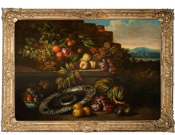 Table Still Life With Fruit And A Silver Dish - view 1