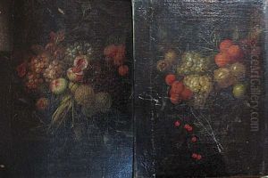 Raisins, Chataignes, Oranges Et Cerises (+ Raisins, Peches Et Epis De Bles; Pair)