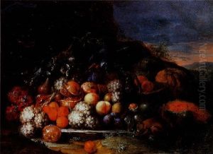 Nature Morte Aux Fruits, Perroquet Et Ecureuil by Peter Mathys Gillemans