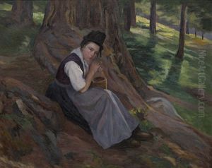 Jeune Saviesanne Au Pied D'un Arbre