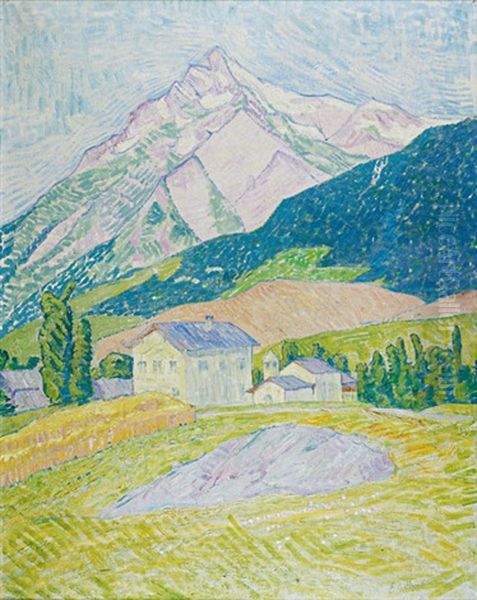 Le Prabe Et Le Haut De Cry Vus De Saviese (+ Une Femme
Dans Les Champs, Sketch; Verso) - view 1