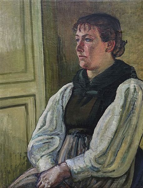 Epouse De Edouard Vallet. Portrait D'une Femme Assise - view 1