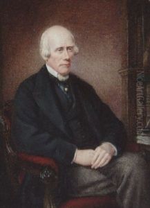 William Wordsworth Seated In A Library Beside A Writing Table, Wearing Black Coat, Waistcoat, Grey Trousers, White Collar And Black Cravat