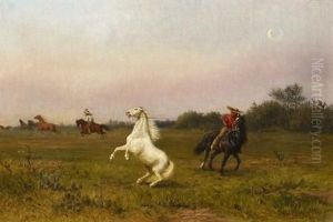 Das Fangen Der Mustangs (wilde Pferde) In Der Mexicanischen Savanne by Karl Gillissen