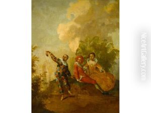 Actors From The Commedia Dell'arte by Claude Gillot