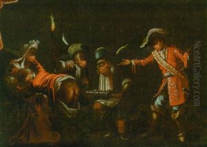 Monkeys Performing An Enema by Claude Gillot