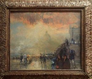 Place Animee by Eugene Louis Gillot