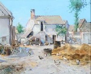 Vieilles Fermes En Artois by Eugene Louis Gillot