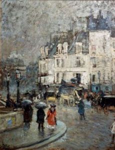 Rue Animee A Paris by Eugene Louis Gillot