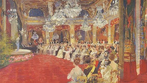 Paris, Soiree De Gala Lors De La Visite Du Roi George V D'angleterre Au President Raymond Poincare, 1914 - view 1