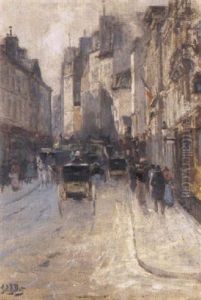 Rue De St. Peres, Paris by Eugene Louis Gillot