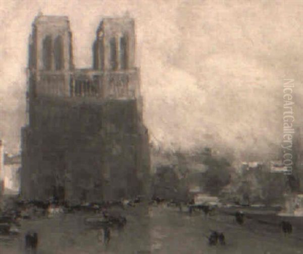 Parisermotiv Med Udsigt Til Notre Dame - view 1