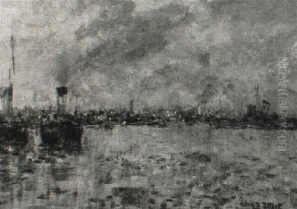 View Of A Port, Sunset - view 1