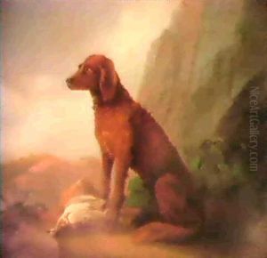 A Rough Haired Retriever With Ptarmigan In A Landscape
