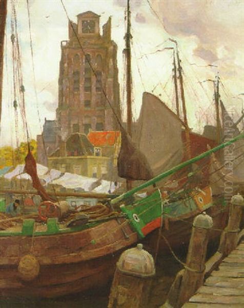 Scows In The Harbour Of Dordrecht - view 1