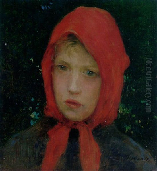Jeune Fille Au Foulard Rouge - view 1